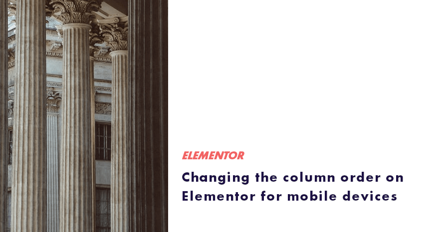 column order on Elementor