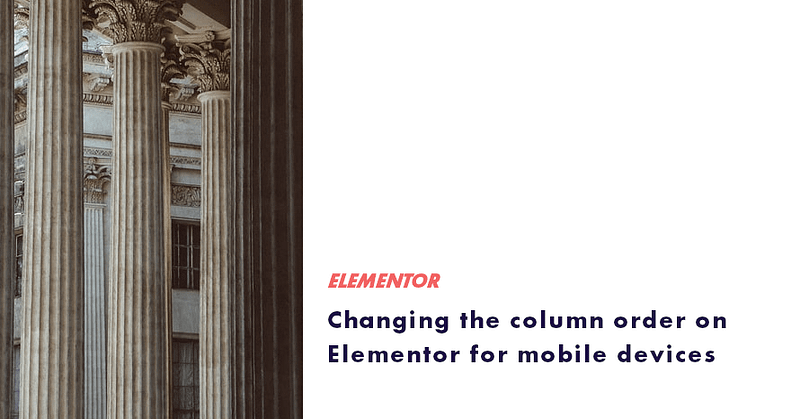 column order on Elementor